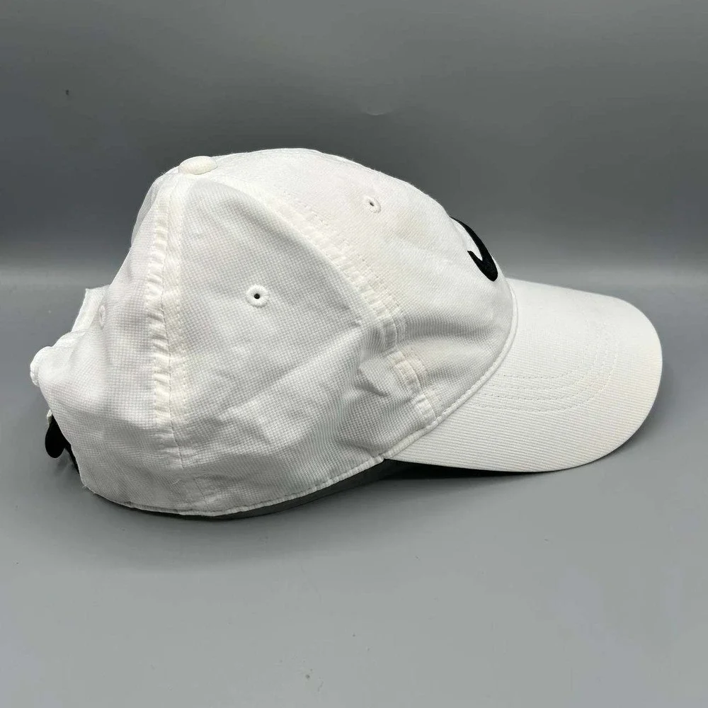 Nike Golf Hat Men White Black Fontainebleau‎ Embroidered Strap Back Cap